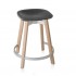 Eco Friendly Indoor Restaurant Furniture Emeco SU Series Counter Stool - Recycled Polyethylene Seat With Wooden Legs